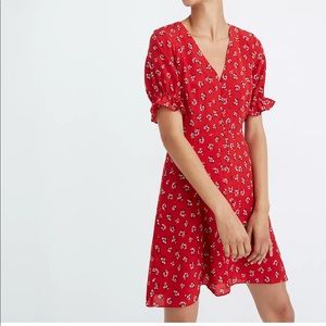 Madewell silk button front floral dress